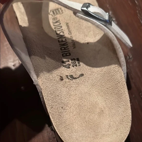 Birkenstock White Sandals Two-Strap Cork Footbed - Picture 3 of 6